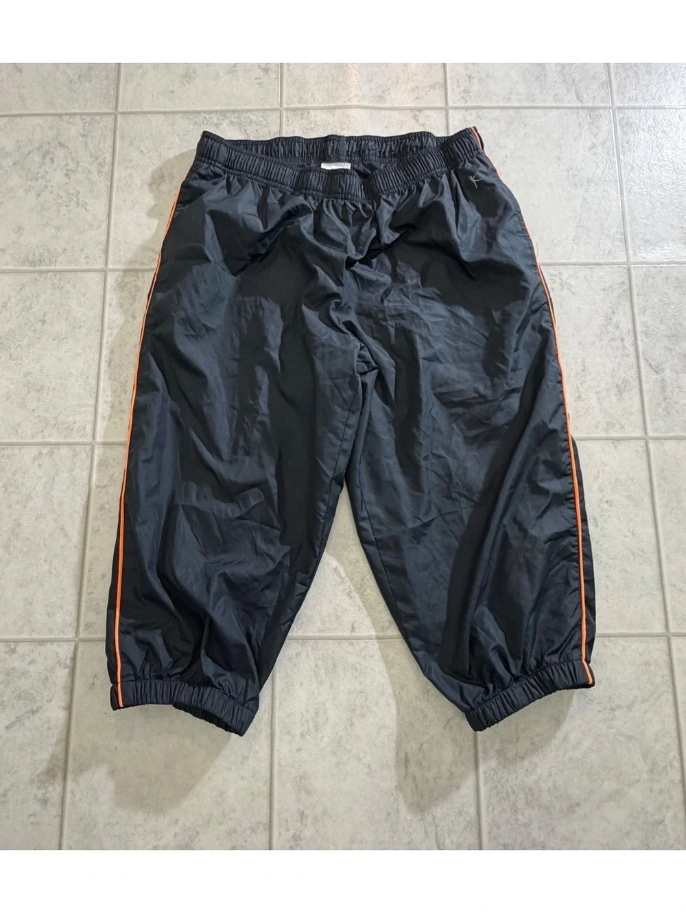 Danskin Now Women's Black Athletic Pants with Orange Side Stripe, Size M (8-10)